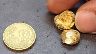 Melting a 10 cent euro coin. Melting a 10 cent euro coin.