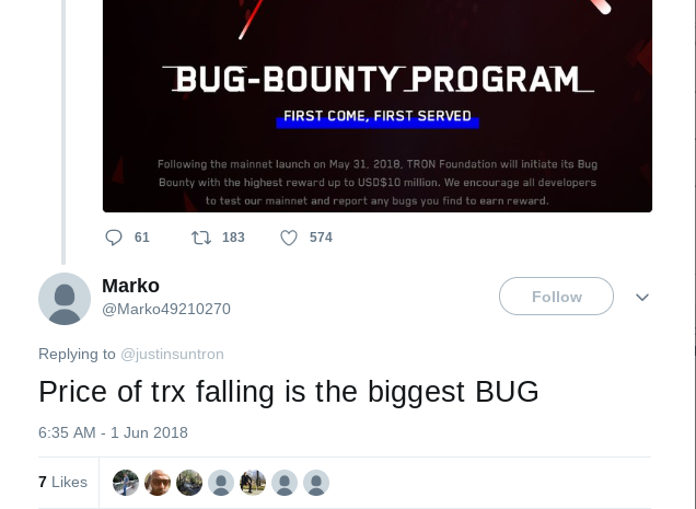 Tron price drops off cliff despite excitement over mainnet launch Tron price