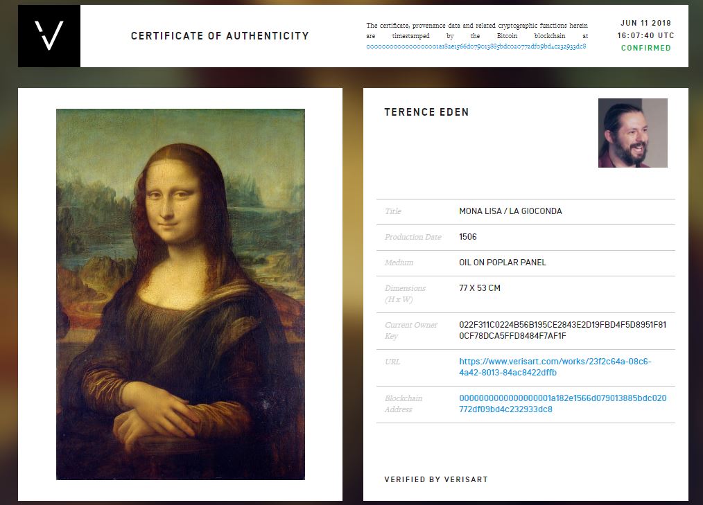 Patent application eyes bitcoin blockchain for artwork provenance Verisart