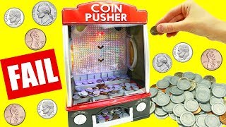 Coin arcade winning money!!! Coin machine fail + toy cash register Coin arcade winning money!!! Coin machine fail + toy cash register