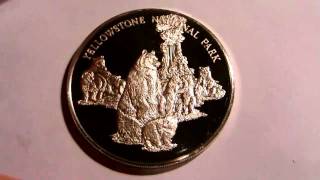 Yellow stone national park solid silver sterling coin Yellow stone national park solid silver sterling coin