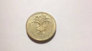 1 pound- elizabeth ii welsh leek coin. Date: 1985 1 pound- elizabeth ii welsh leek coin. Date: 1985