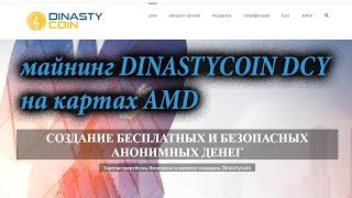 Майнинг dinastycoin dcy на amd кошелёк-майнер Майнинг dinastycoin dcy на amd кошелёк-майнер