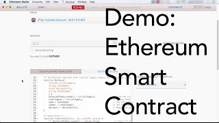 Demo: create an ethereum smart contract Demo: create an ethereum smart contract
