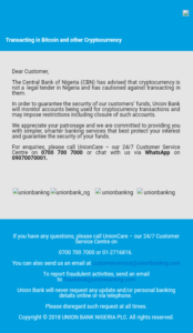 Backlash as nigerian bank threatens to restrict crypto-related accounts Backlash as nigerian bank threatens to restrict crypto-related accounts