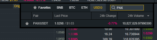 Paxos standard to be a base token on binance Paxos standard to be a base token on binance