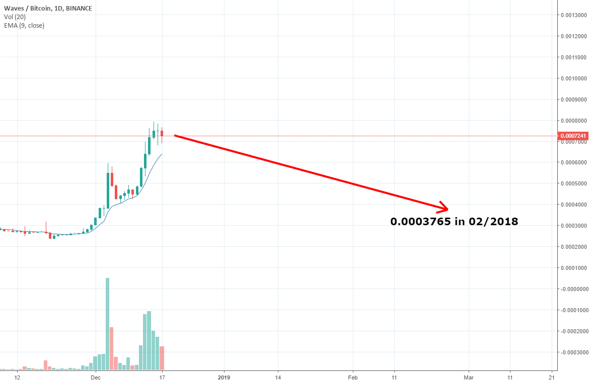 Strong fall for waves in the bitcoin pair until february 2019 Strong fall for waves in the bitcoin pair until february 2019