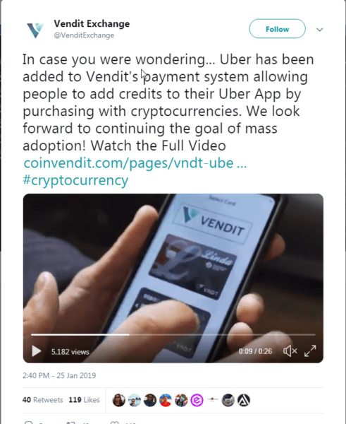 You can now pay in ₿itcoin (btc) via vendit’s uber app You can now pay in ₿itcoin (btc) via vendit’s uber app