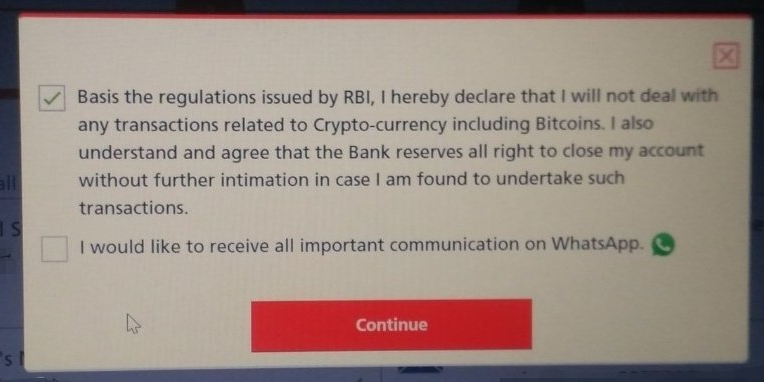 Indian bank forcing customers to agree to anti-cryptocurrency policy Indian bank forcing customers to agree to anti-cryptocurrency policy