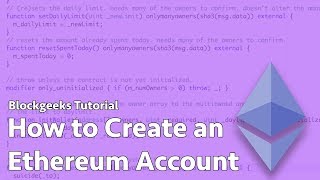 How to create an ethereum account How to create an ethereum account