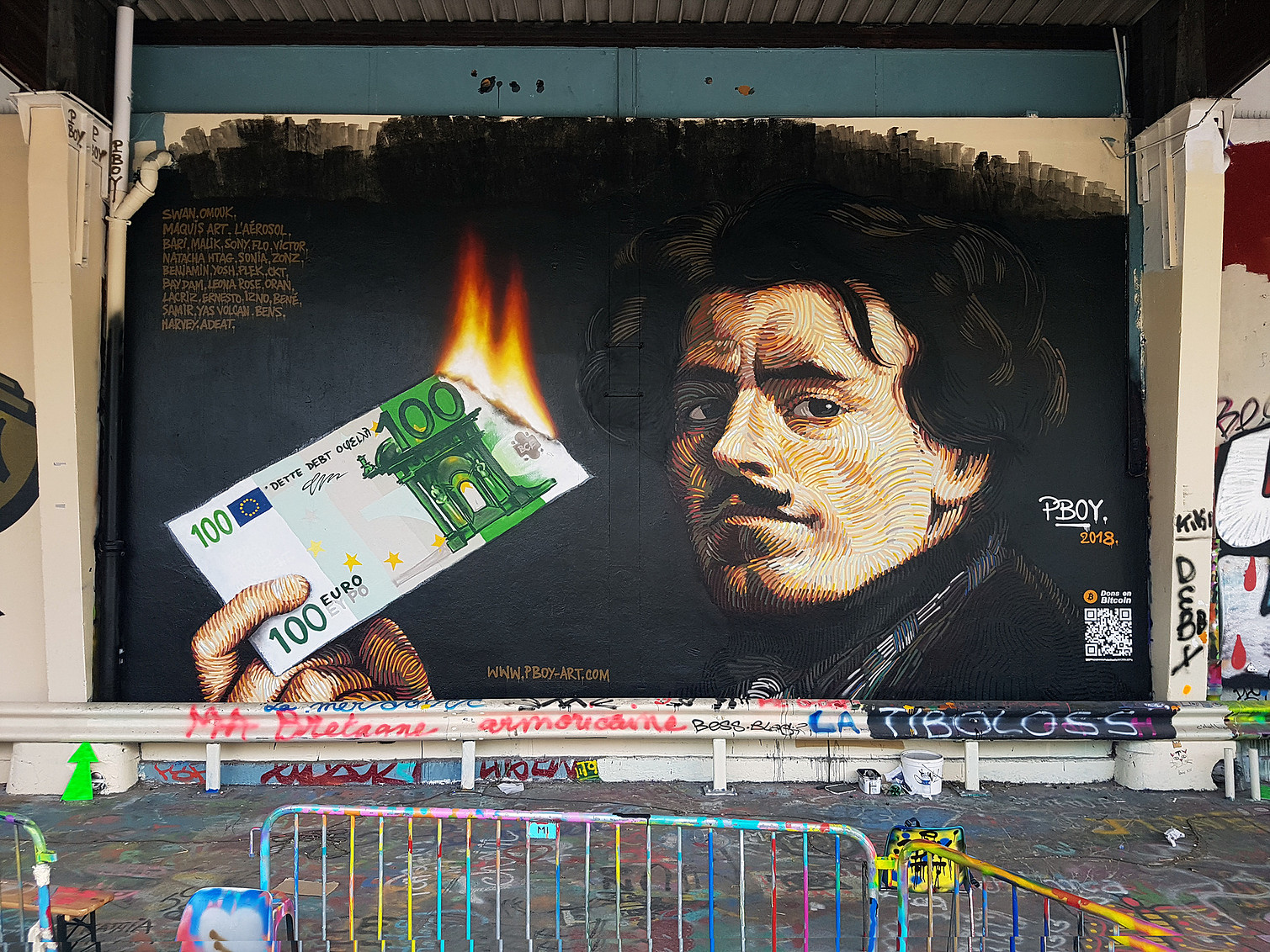 Street artist hides $1,000 in btc inside a mural depicting paris protests Street artist hides $1,000 in btc inside a mural depicting paris protests