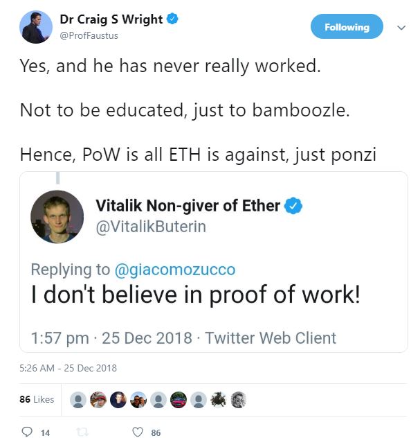 Echo chamber: craig wright takes twitter account private to avoid dissidents Craig wright ethereum vitalik buterin