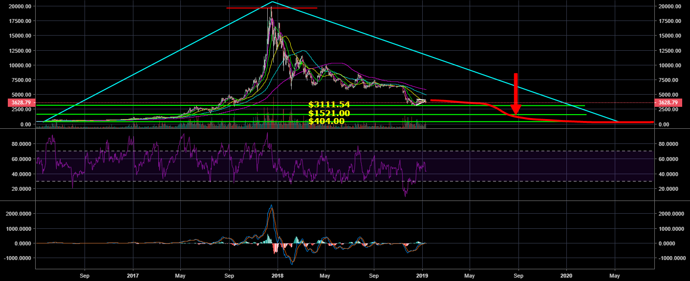Bitcoin will continue it's bearish trend all the way until 2020 Bitcoin will continue it's bearish trend all the way until 2020