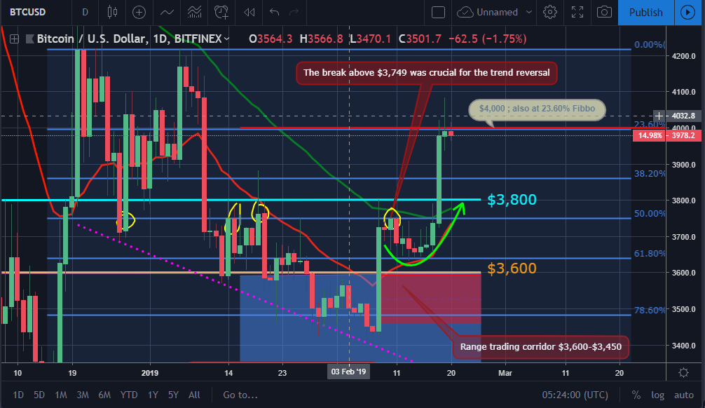 Bitcoin and ether market update: february 20, 2019 Btc price movement chart