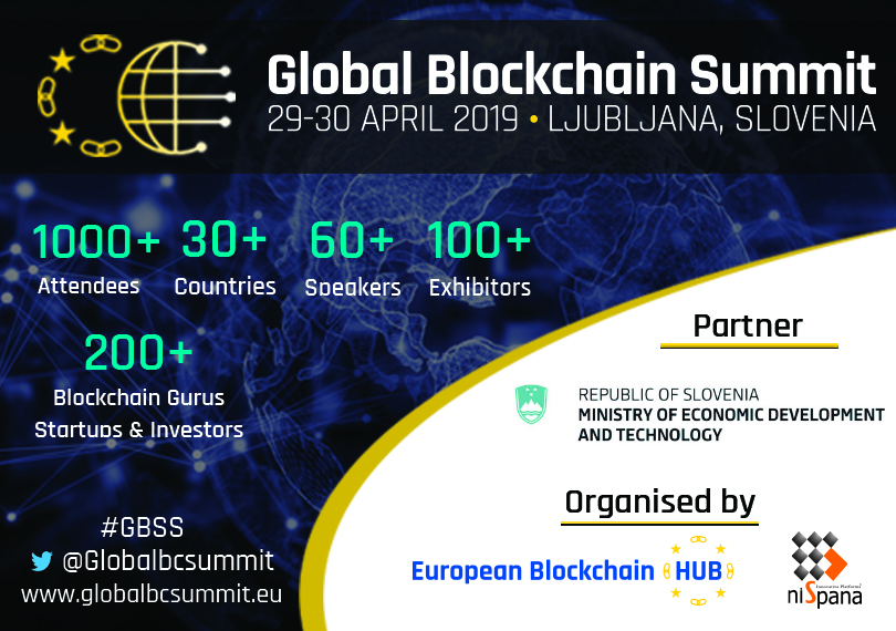 The global blockchain summit slovenia to take place april 29 to 30, 2019 Global blockchain summit press release
