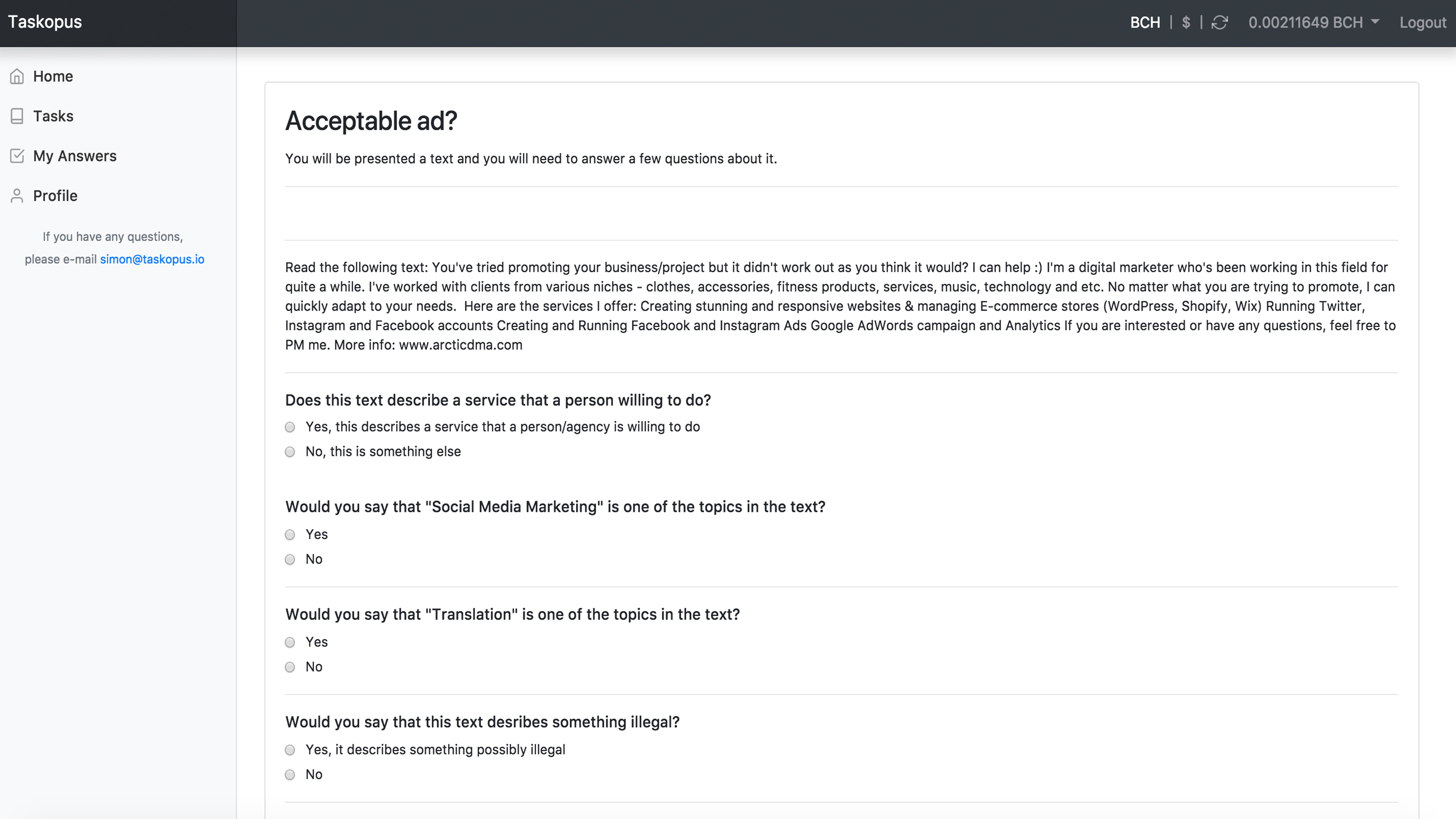 Developer launches mturk alternative 'taskopus' powered by bitcoin cash Developer launches mturk alternative 'taskopus' powered by bitcoin cash