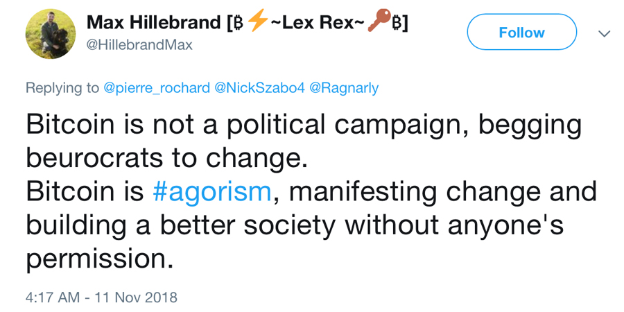 Bitcoin and the agora: every transaction outside the nexus of state control is a victory Bitcoin and the agora: every transaction outside the nexus of state control is a victory
