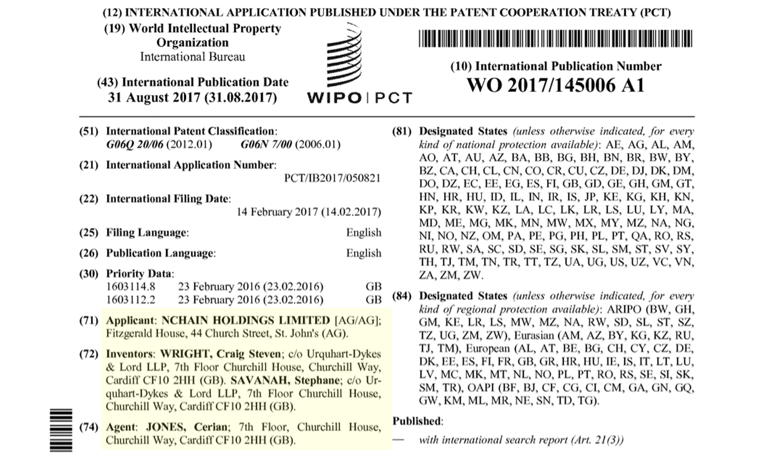 Craig 'satoshi' wright claims to have filed 666 blockchain patents Craig 'satoshi' wright claims to have filed 666 blockchain patents