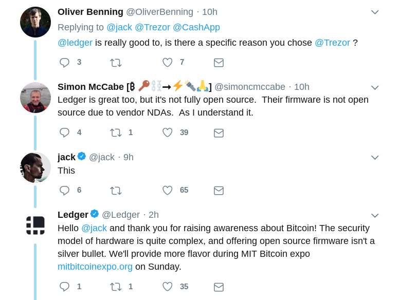 Jack dorsey praises open source, buys trezor bitcoin hardware wallet Jack dorsey praises open source, buys trezor bitcoin hardware wallet