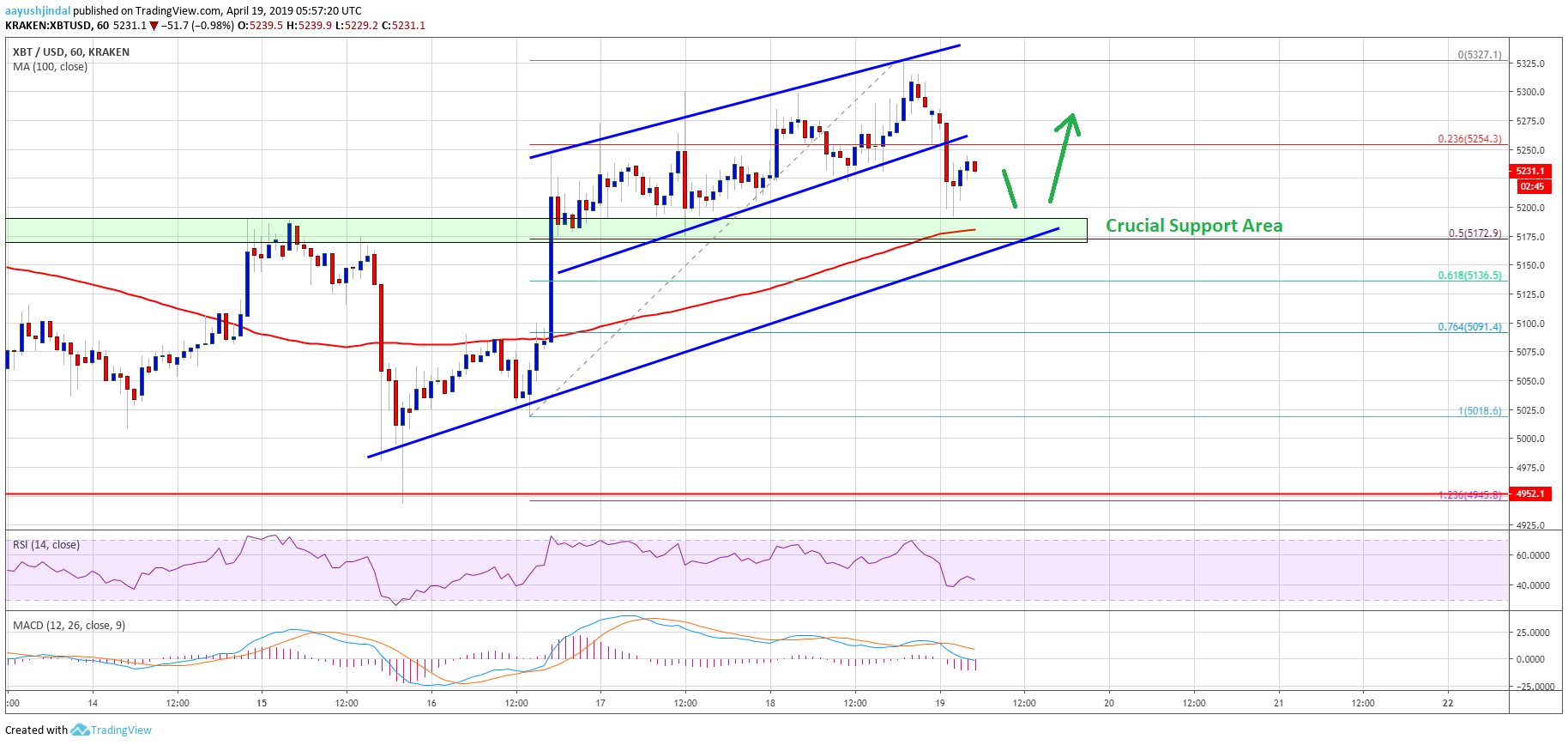 Bitcoin (btc) holding crucial support: fresh increase likely Bitcoin price analysis btc chart