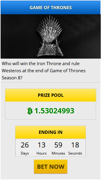 You can now bet bitcoin on game of thrones season 8 You can now bet bitcoin on game of thrones season 8
