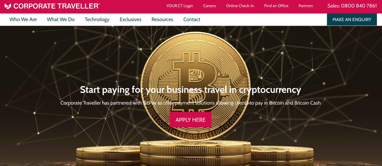 Uk’s biggest business travel agency now accepts bitcoin Uk’s biggest business travel agency now accepts bitcoin
