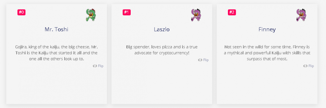 Cryptokaiju: non-fungible tokens and the future of toys Cryptokaiju characters