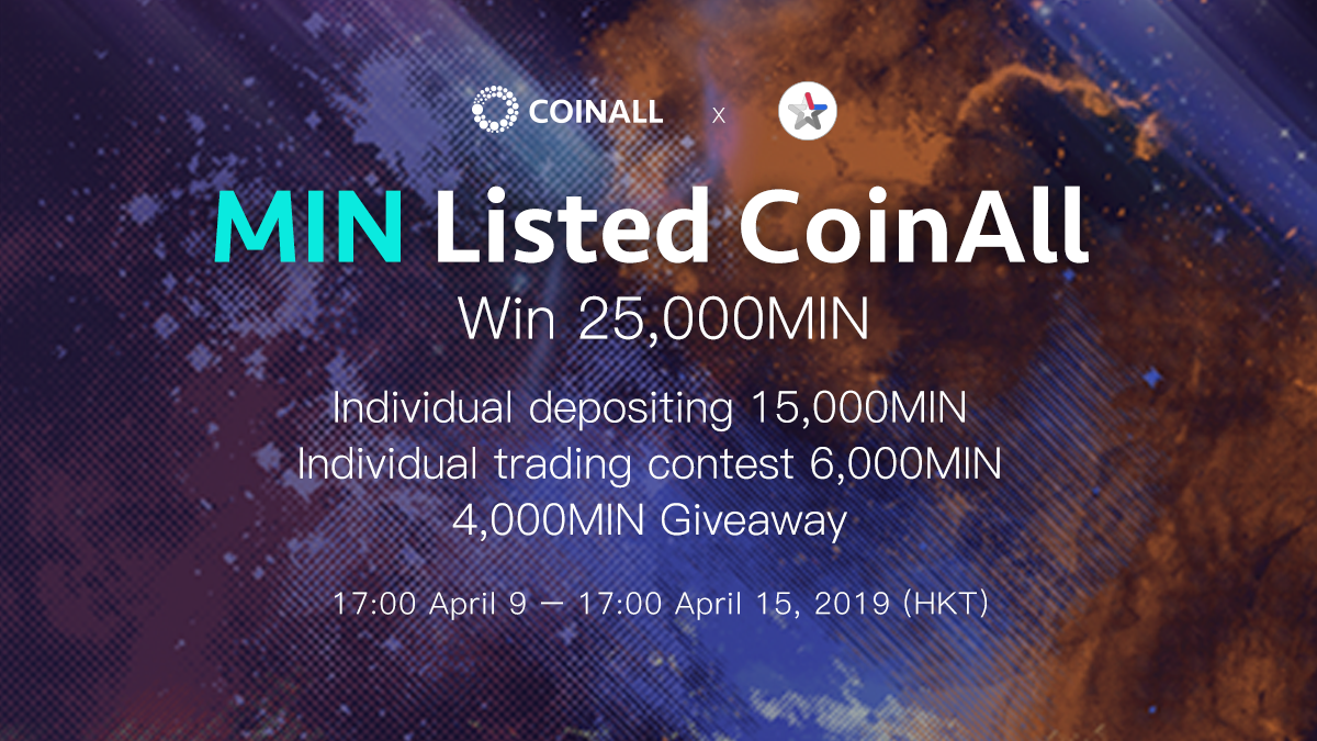Coinall lists mindol(min) and offers a 25,000 min giveaway Coinall lists mindol(min) and offers a 25,000 min giveaway