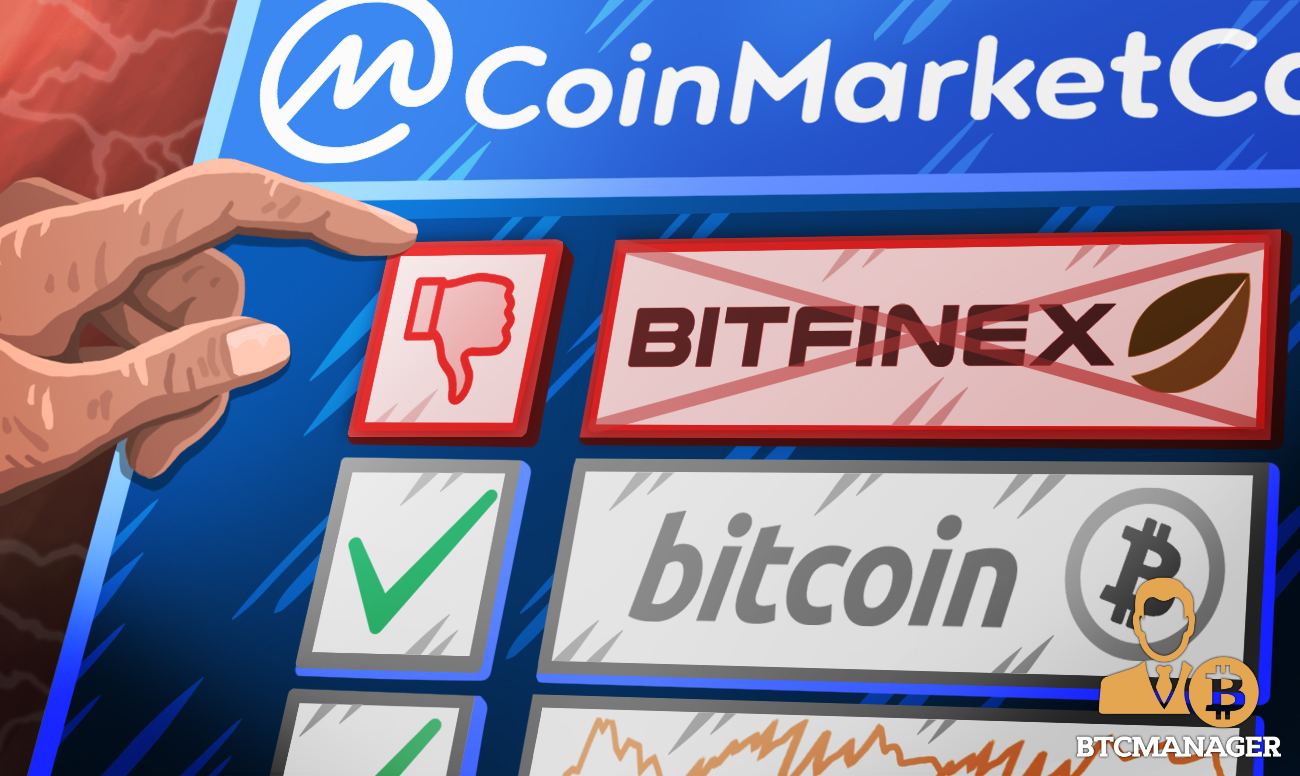 Bitfinex prices are now excluded from coinmarketcap Bitfinex prices are now excluded from coinmarketcap