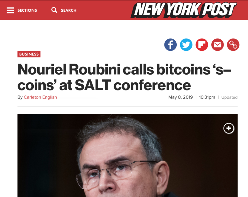 Someone’s confusing bitcoins and sh*tcoins, but is it roubini or the new york post? Someone’s confusing bitcoins and sh*tcoins, but is it roubini or the new york post?