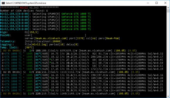 Miniz v1. 3n3 multi-equihash nvidia cuda miner with beam support Miniz v1. 3n3 multi-equihash nvidia cuda miner with beam support