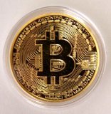 .999 Fine Gold Bitcoin Commemorative Round Collectors Coin - Bit Coin is Gold Plated Copper Physical Coin .999 Fine Gold Bitcoin Commemorative Round Collectors Coin - Bit Coin is Gold Plated Copper Physical Coin