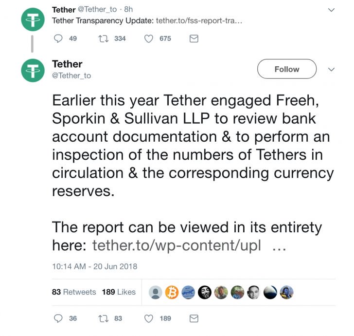 Crypto cries foul in wake of tether's dollar token report Crypto cries foul in wake of tether's dollar token report