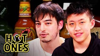 Joji and rich brian play the newlywed game while eating spicy wings | hot ones Joji and rich brian play the newlywed game while eating spicy wings | hot ones