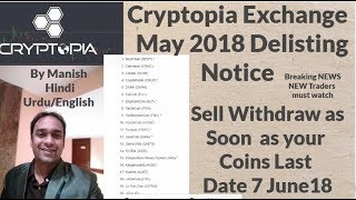 Cryptopia - may 2018 de listing notice cryptopia. Co. Nz exchange sell withdraw as soon last date Cryptopia - may 2018 de listing notice cryptopia. Co. Nz exchange sell withdraw as soon last date