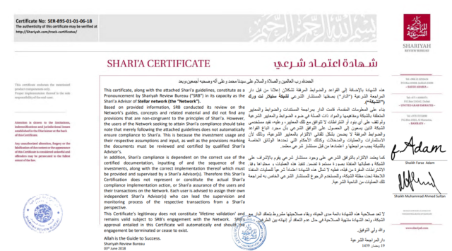 Money in government and religion Sharia certificate