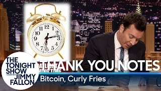 Thank you notes: bitcoin, curly fries Thank you notes: bitcoin, curly fries
