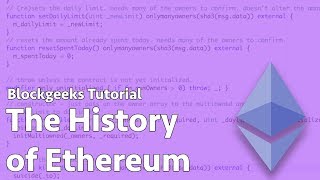 The history of ethereum The history of ethereum
