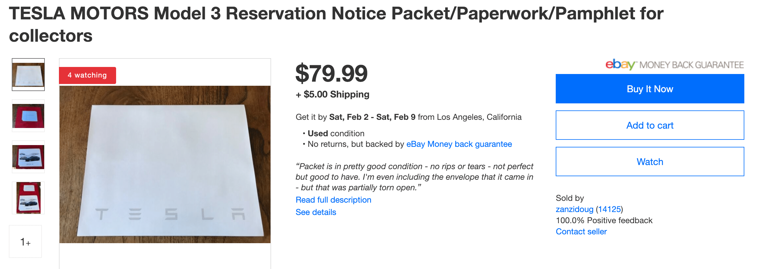 Initial car offering: were tesla’s model 3 reservations a quasi-ico? Tesla on ebay