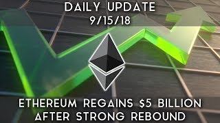 Daily update (9/15/18) | ethereum regains $5 billion after rebound; is the sell-off over? Daily update (9/15/18) | ethereum regains $5 billion after rebound; is the sell-off over?