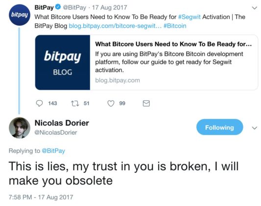 ‘i made bitpay obsolete,’ says btcpay dev, nicolas dorier ‘i made bitpay obsolete,’ says btcpay dev, nicolas dorier