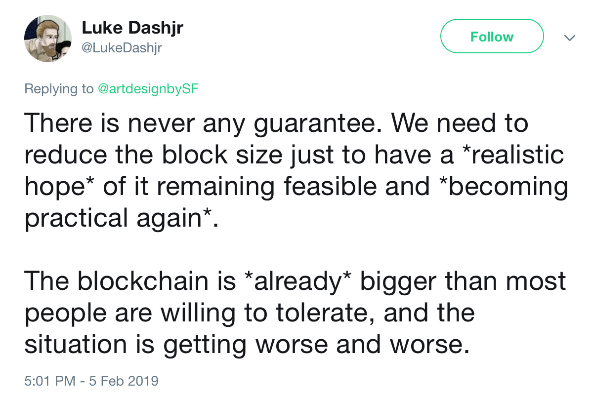 Core developer's 300kb block proposal bolstered in bid to push lightning adoption Core developer's 300kb block proposal bolstered in bid to push lightning adoption