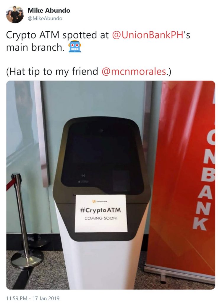 Union bank of the philippines launching cryptocurrency atm Union bank of the philippines launching cryptocurrency atm