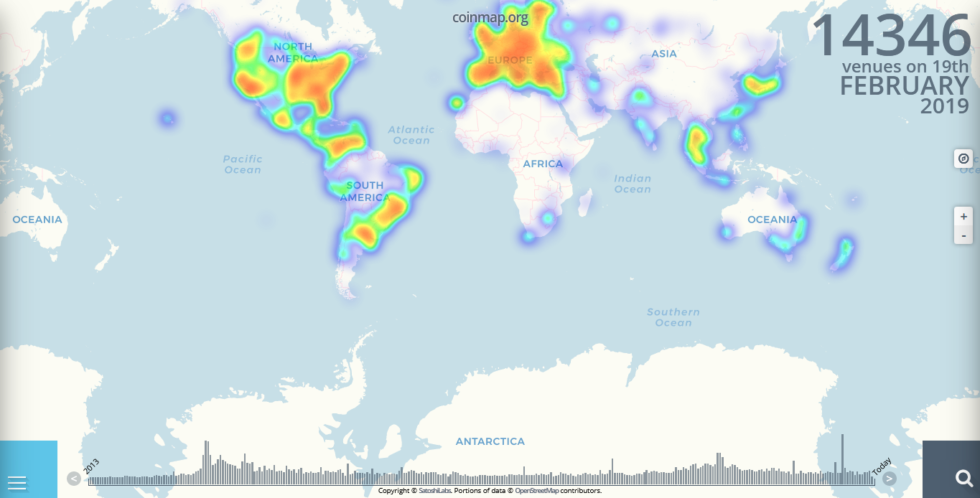 13% have used bitcoin to buy stuff online: kaspersky labs study Global bitcoin acceptance heat map