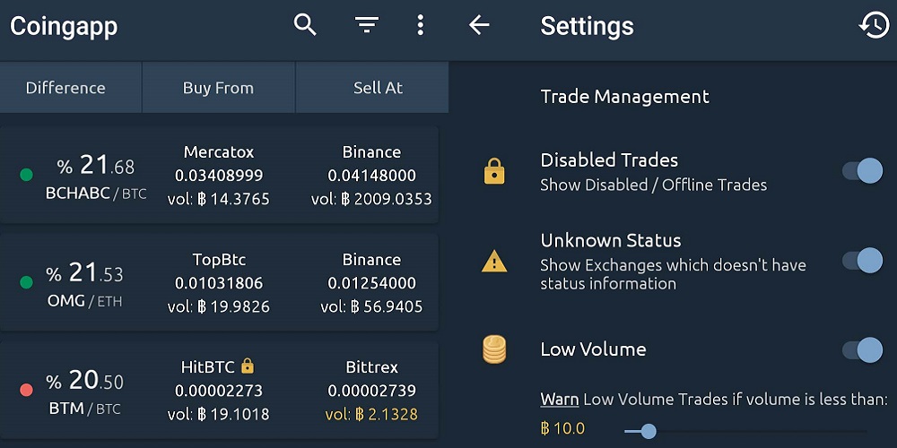 Coingapp allows you to exploit arbitrage opportunities between exchanges Coingapp allows you to exploit arbitrage opportunities between exchanges
