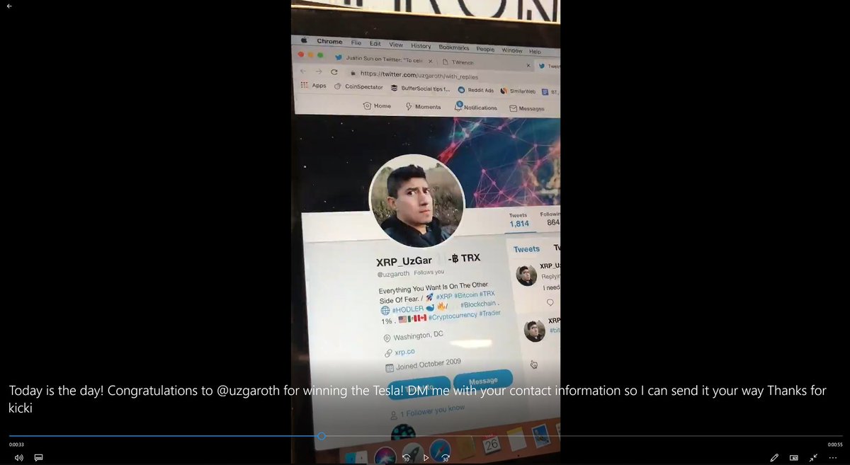 Tesla winner flashed on video before draw, just a glitch says justin sun Tesla winner flashed on video before draw, just a glitch says justin sun