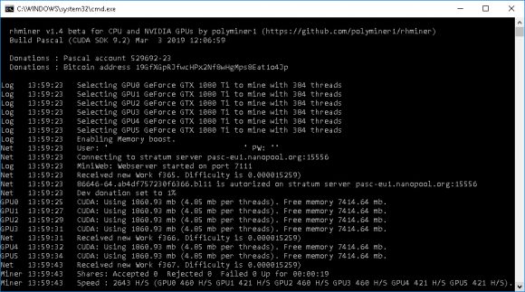 Rhminer randomhash cpu and nvidia gpu miner for pascalcoin (pasc) Rhminer randomhash cpu and nvidia gpu miner for pascalcoin (pasc)