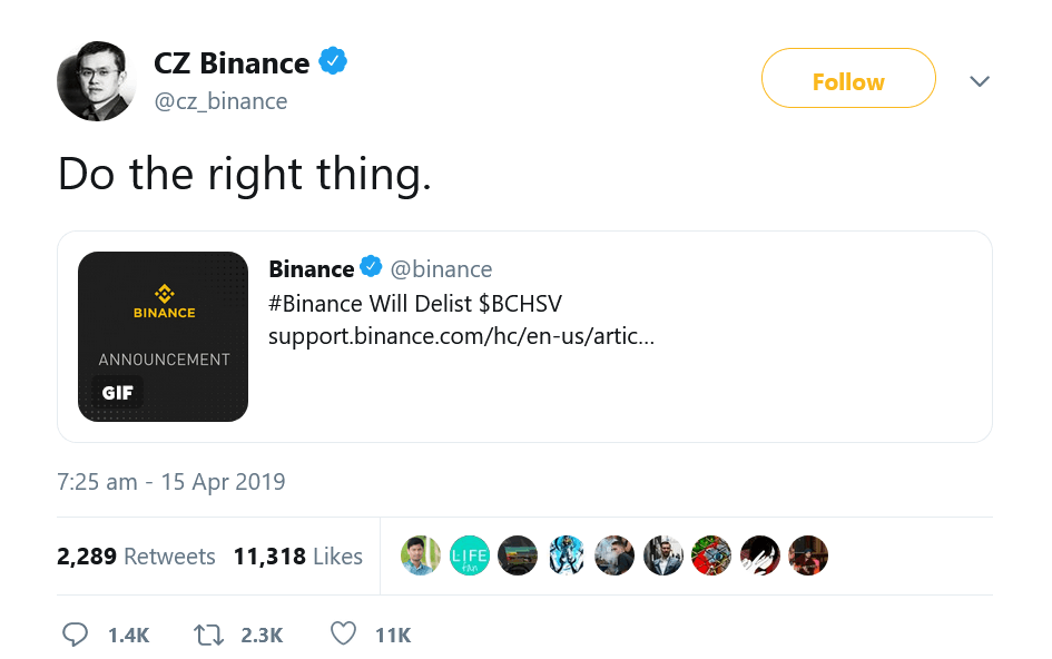 Our binance overlord’s bitcoin sv slaying is frightening for cryptocurrency Our binance overlord’s bitcoin sv slaying is frightening for cryptocurrency