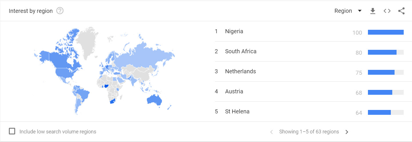 Bitcoin is ranking high on google trends again Regions