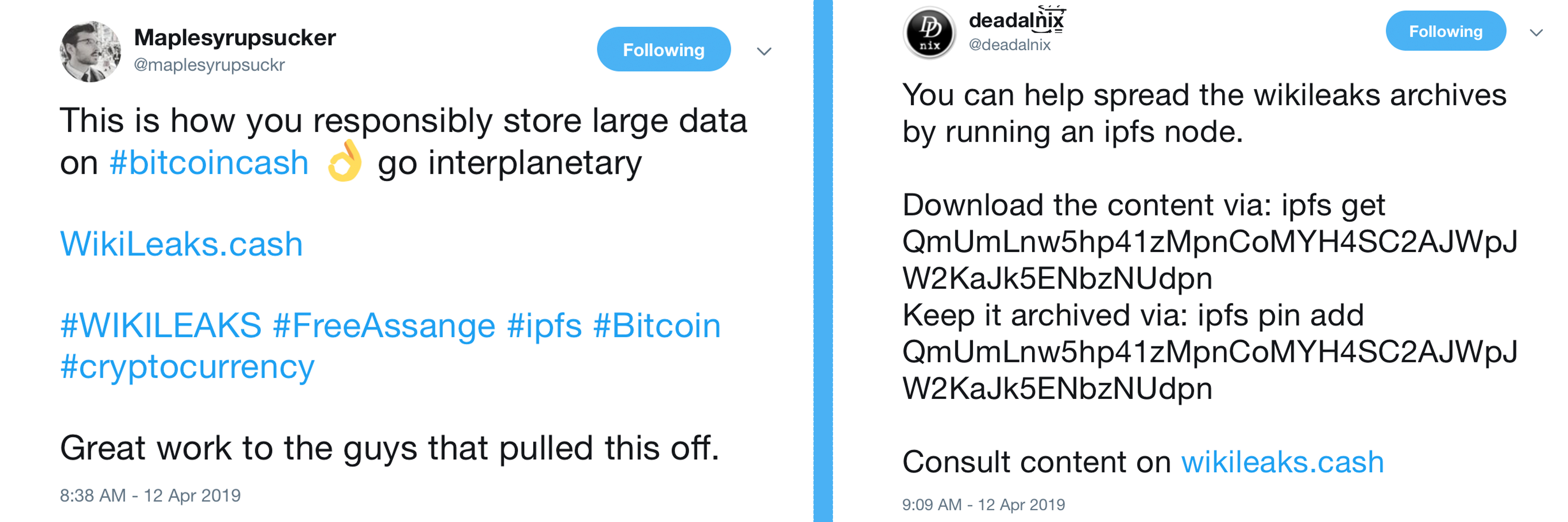 Wikileaks cache now hosted on ipfs thanks to this bitcoin cash developer Wikileaks cache now hosted on ipfs thanks to this bitcoin cash developer